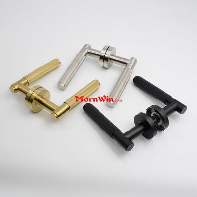 Wholesale Black Gold Satin Stainless Steel Knurled Door Handle Factory Manufacturer