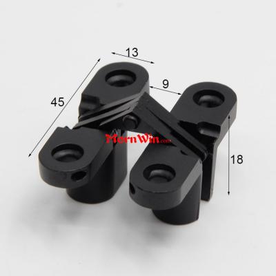13x45mm Black Zinc Alloy Hidden Cross Invisible Hinges