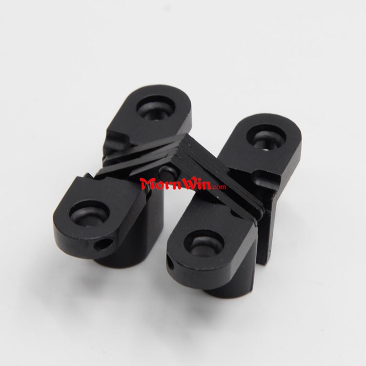 13x45mm Black Zinc Alloy Hidden Cross Invisible Hinges