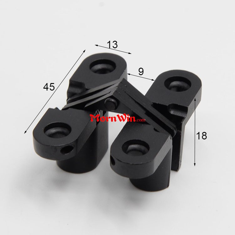 13x45mm Black Zinc Alloy Hidden Cross Invisible Hinges