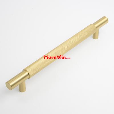 19mm Diameter Brass Knurled Solid Cupboard Gold Cabinet Pull Handle