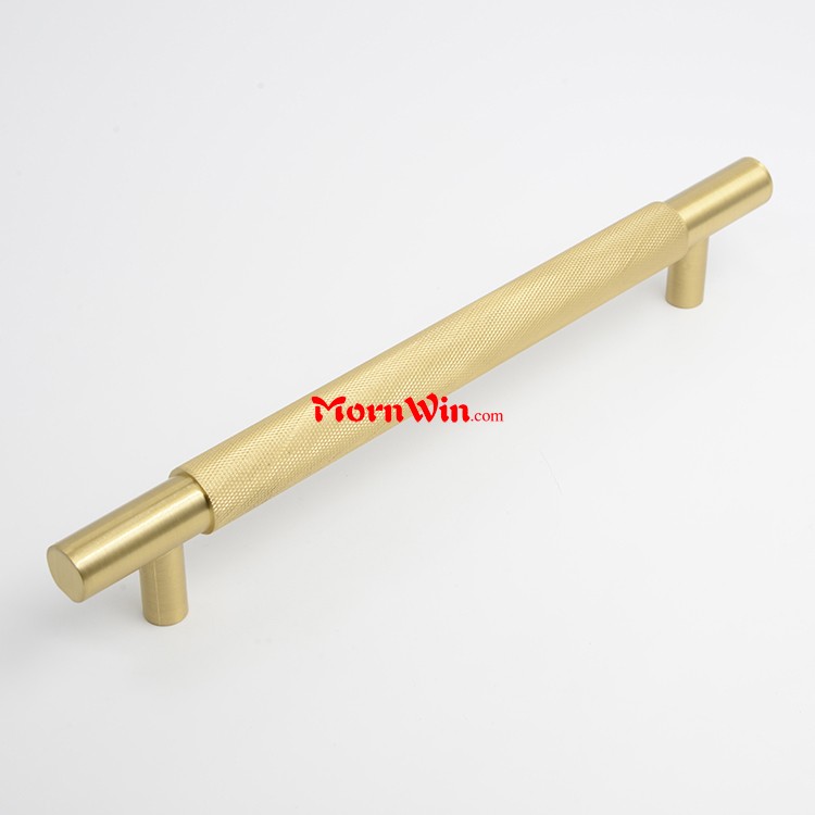 19mm Diameter Brass Knurled Solid Cupboard Gold Cabinet Pull Handle
