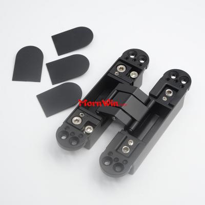 60kg zinc alloy 3D adjustable black concealed door hinge