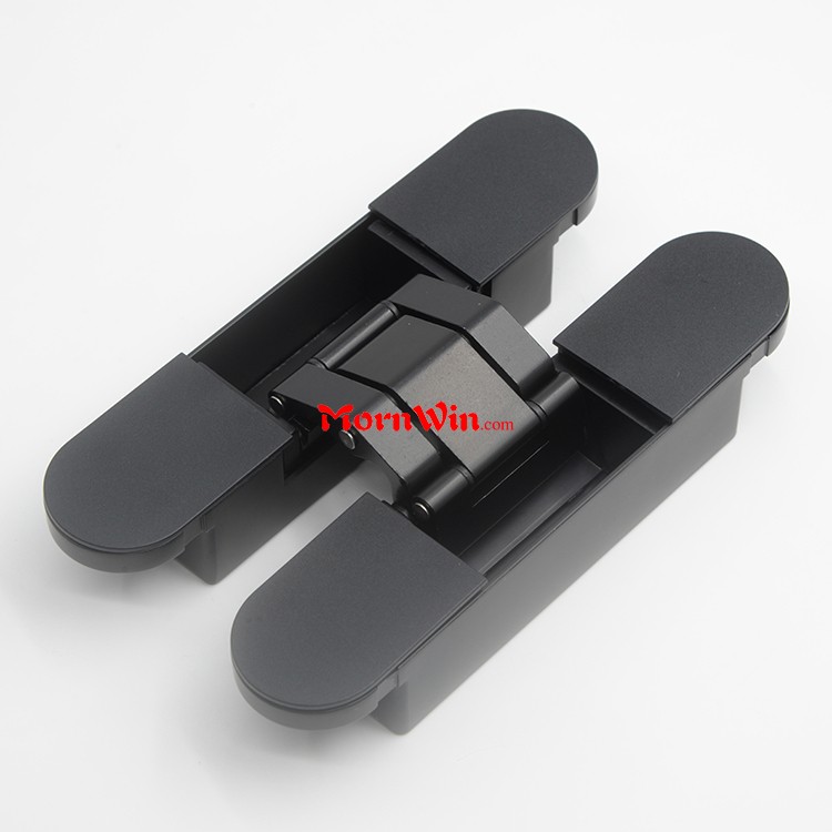 60kg zinc alloy 3D adjustable black concealed door hinge