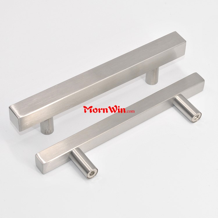 96mm 160mm 224mm Square bar Pull T Shape Furniture Cabinet Drawer Stainless Steel Handle