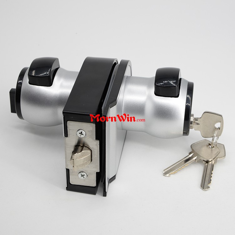 Aluminium Double side zinc alloy glass door handle lock
