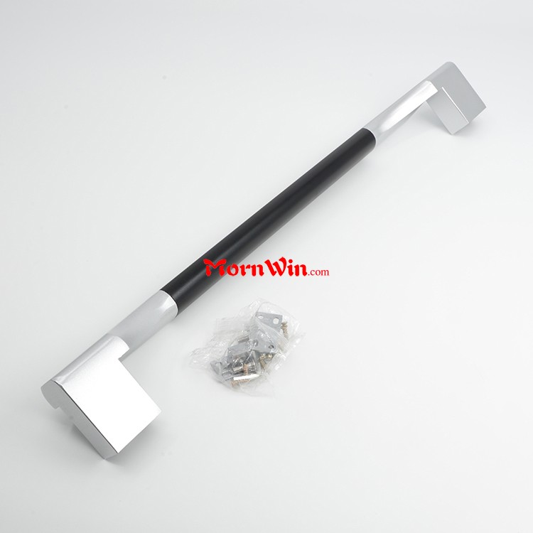 Aluminum Glass door Sliding Round Pull Black Door Handle