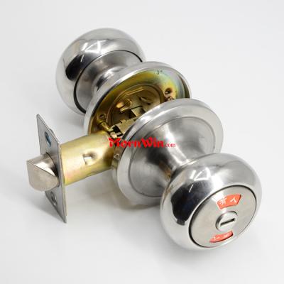 Bathroom washroom door tubular knob ball locks with indicator