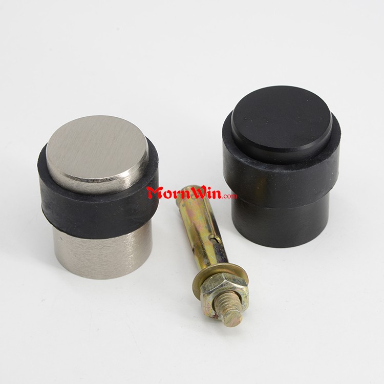 Black Aluminum Floor Mounted Cylinder Door Stopper