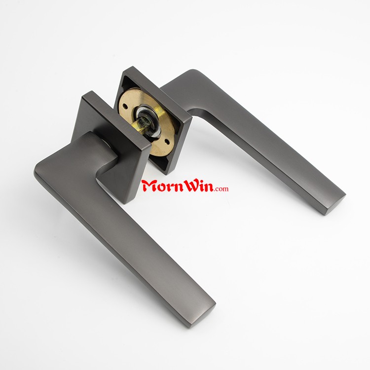 Black Brass interior wood door handle set lever lock mortise lock door handle