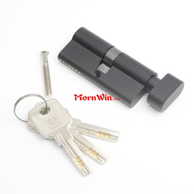 Black Euro profile brass lock cylinder with thumb turn