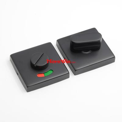 Black Public Bathroom Door Lock Indicator Square WC Thumb Turn Knob