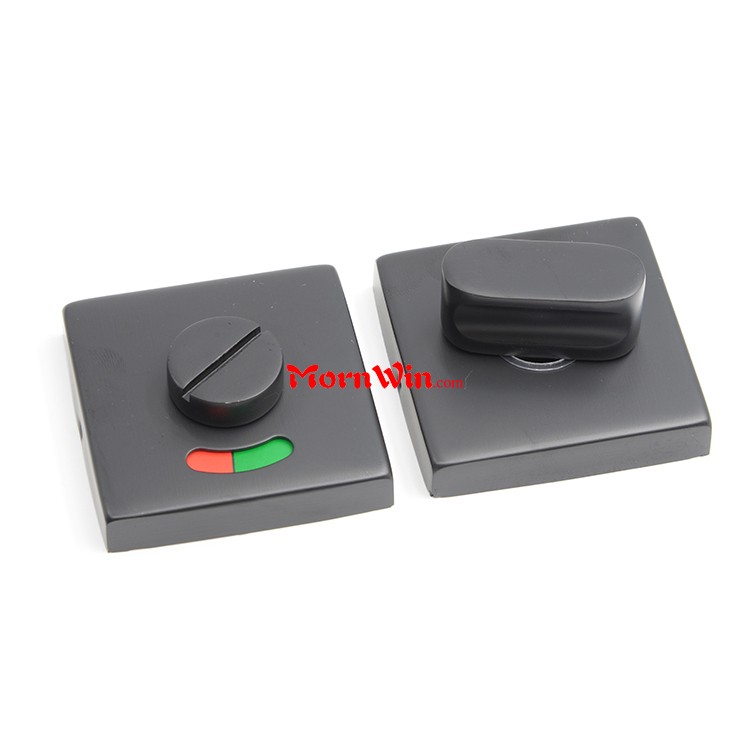 Black Public Bathroom Door Lock Indicator Square WC Thumb Turn Knob