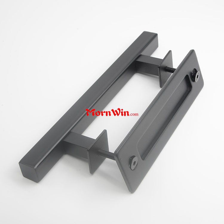 Black Square Flush Pull Barn Door Hardware Handle