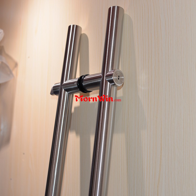 Brushed Black Stainless Steel Door Handle Locking Ladder Push Pulls