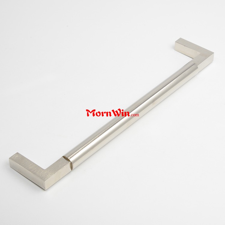 Brushed Nickel Cabinet Brass Round Bar Kitchen Drawer Square Pull Handle