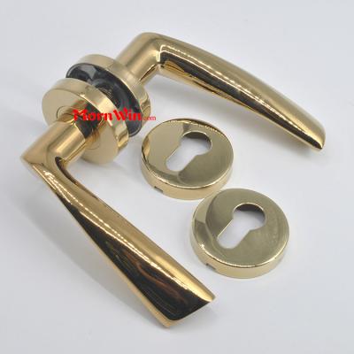 China Factory PVD Gold Polished Stainless steel solid casting door lever handle