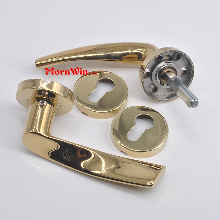 China Factory PVD Gold Polished Stainless steel solid casting door lever handle