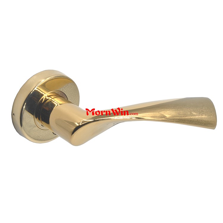 China Factory PVD Gold Polished Stainless steel solid casting door lever handle