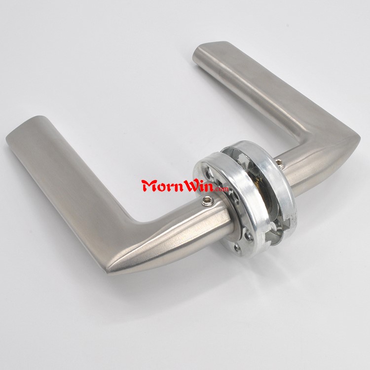 China supplier stainless steel lever door handles on round rose