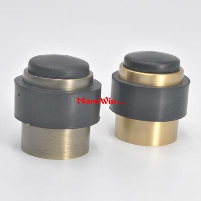 Decorative Wall mounted round brass rubber door stopper