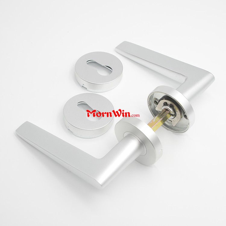 Euro Profile Aluminum Door Lever Handle on Rose