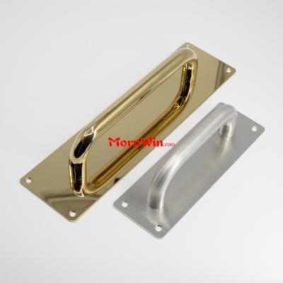 Euro Standard Fired rated golden push pull door handle long plate