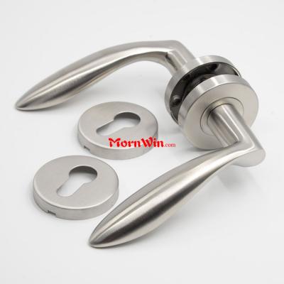 European Wooden Stainless Steel Solid Lever Door Handle