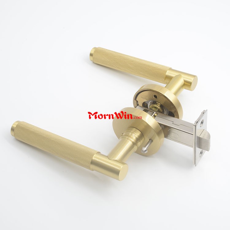 Factory wholesale brass knurled door handle lock