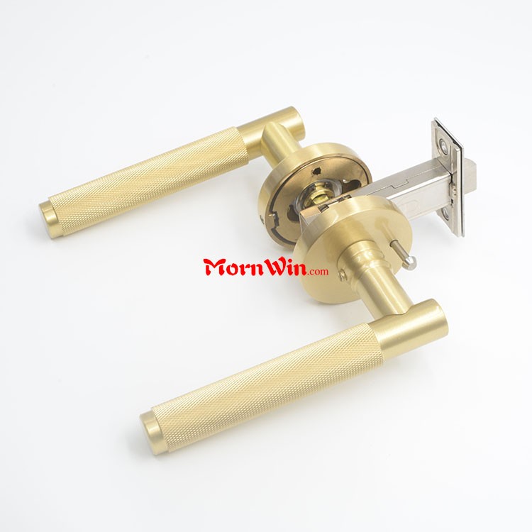 Factory wholesale brass knurled door handle lock