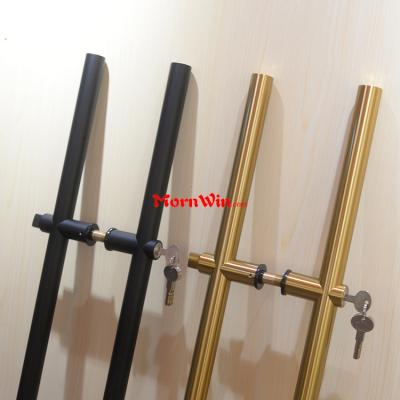 Gold Matte Black stainless steel locking ladder pull handle with lock