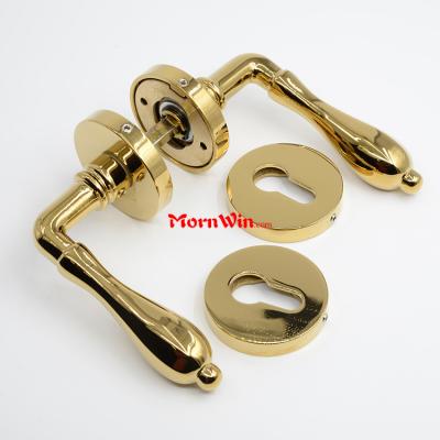 Gourd shape brass pull door handle and knob for interior wooden doors