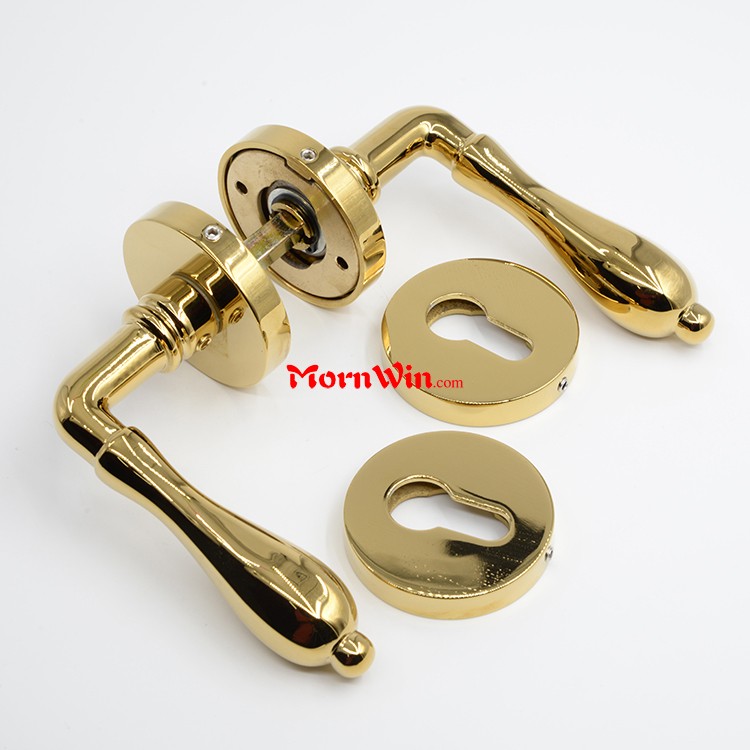 Gourd shape brass pull door handle and knob for interior wooden doors