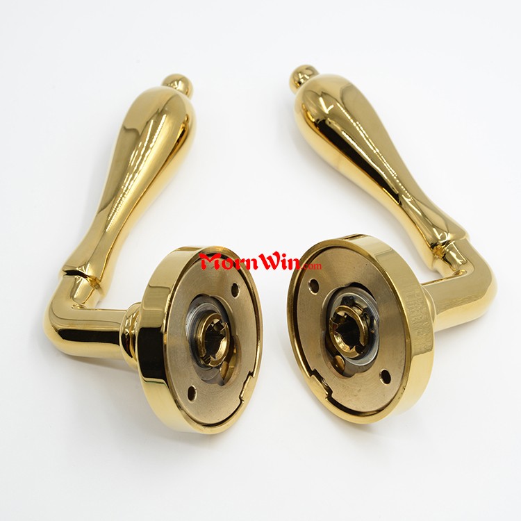 Gourd shape brass pull door handle and knob for interior wooden doors