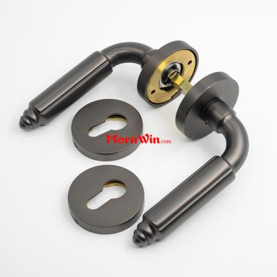 Heavy Duty Full Brass Rosette Door Handle Black Door Lever Handle