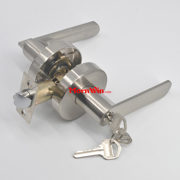 Heavy duty tubular leverset round rosette Passage manual door lock