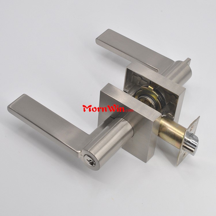 Heavy duty tubular square rose door handle lock zinc alloy entry safe lock