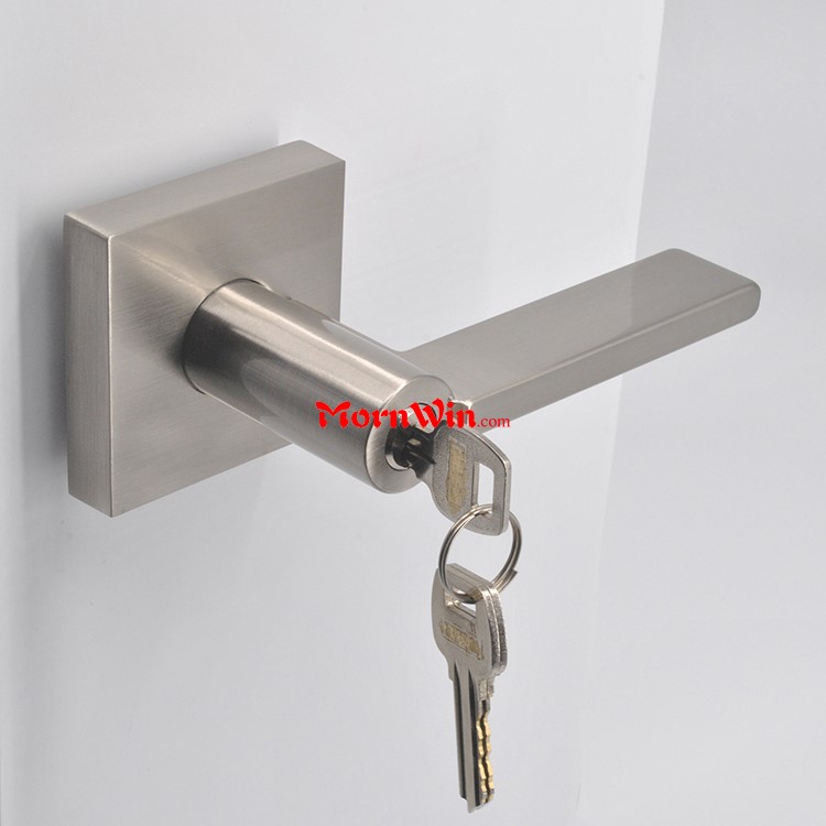 Heavy duty tubular square rose door handle lock zinc alloy entry safe lock