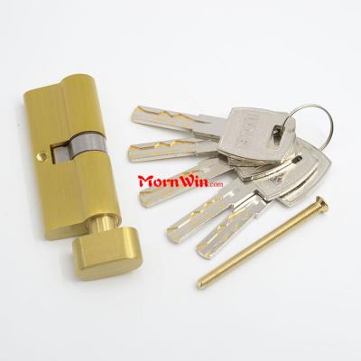 High Security Gold Brass Door Cylinder With 5 Computer Keys