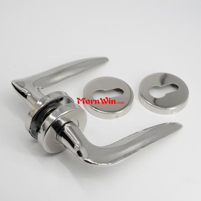 High end polished stainless steel apartment fireproof solid lever door handle
