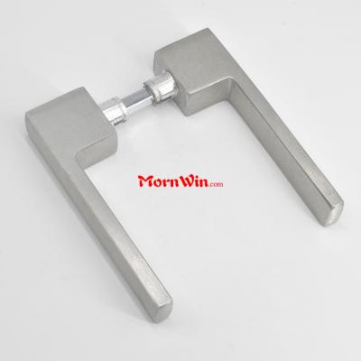 Hot selling satin square brushed Aluminum door lever handle