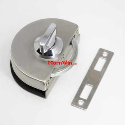 Hotel Stainless Steel Oval Shaped Single Swing Glass To Wall Glass Door Lock