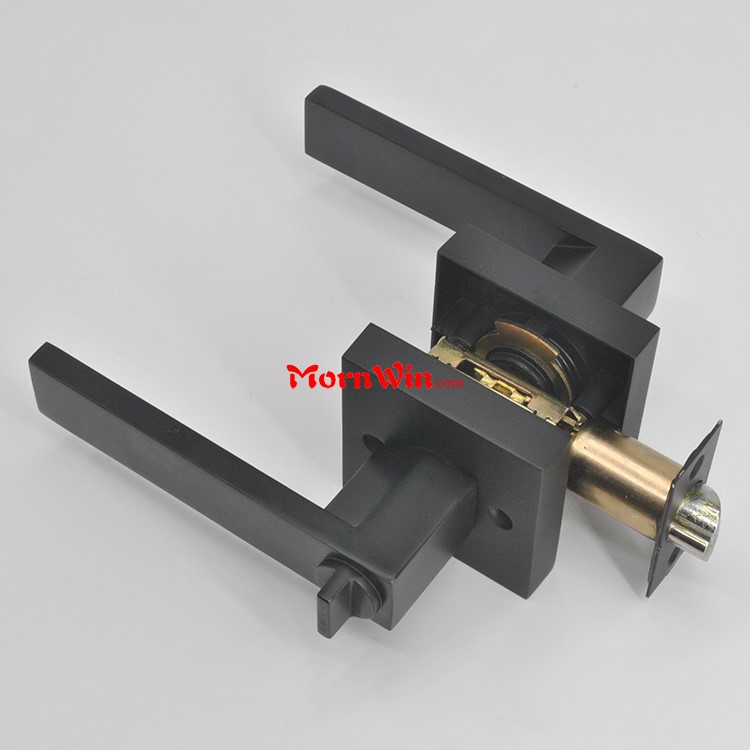 Matte Black Security Heavy Duty Lever Lock Handle Door Tubular Lock