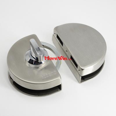 Oval Shaped Bathroom frameless sliding stainless steel glass door lock