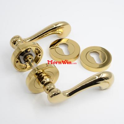 Polished Brass Door Handle Office Hotel Door Lever Brass Handle