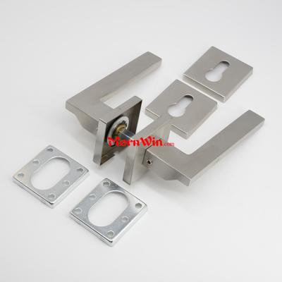 Polished High Class Stainless Steel Design Solid Casting Lever Door Handle Rosette