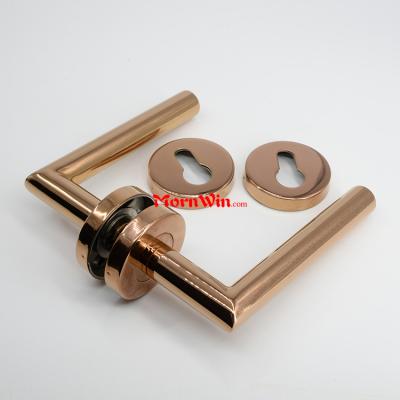 Polished stainless steel 304 rose gold door handles 