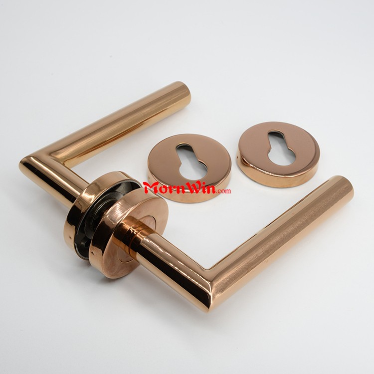 Polished stainless steel 304 rose gold door handles 