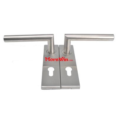 Popular Stainless steel door lever handles on plate