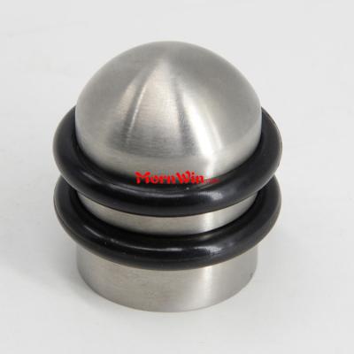 Round Stainless Steel Solid Rubber Flat Top Floor Mounted Door Stopper